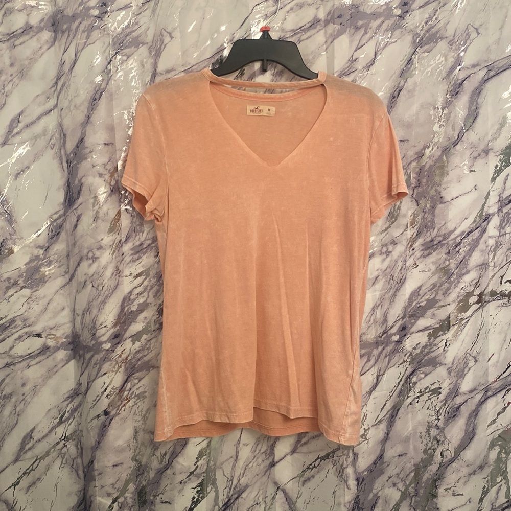 Pink triangle cut out t-shirt